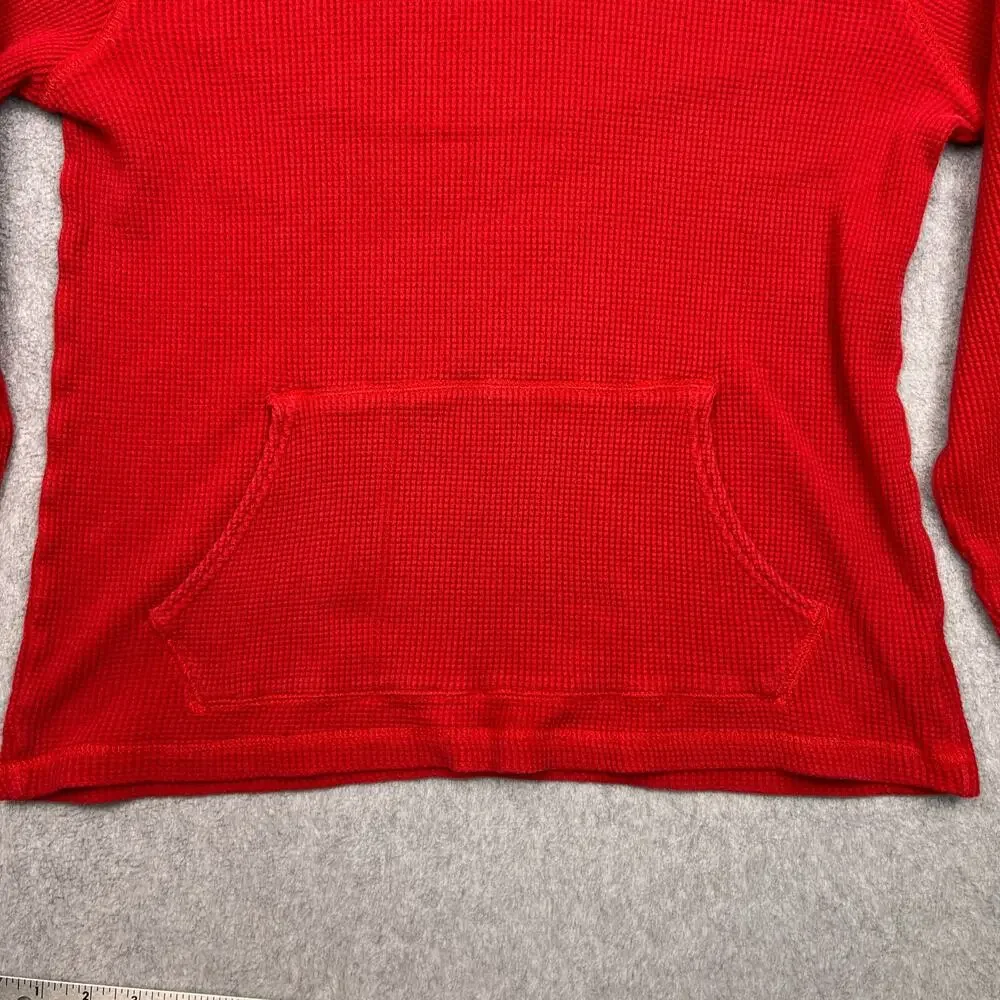polo ralph lauren hoodie red waffle thermal mens medium